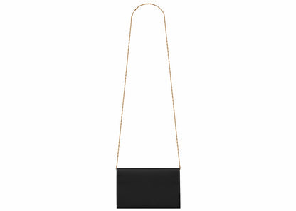Saint Laurent Uptown Chain Wallet Grain de Poudre Black