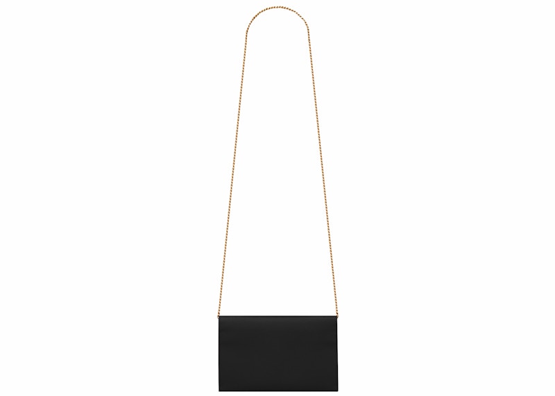 Saint Laurent Uptown Chain Wallet Grain de Poudre Black