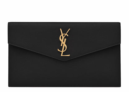 Saint Laurent Uptown Pouch Grain de Poudre Black