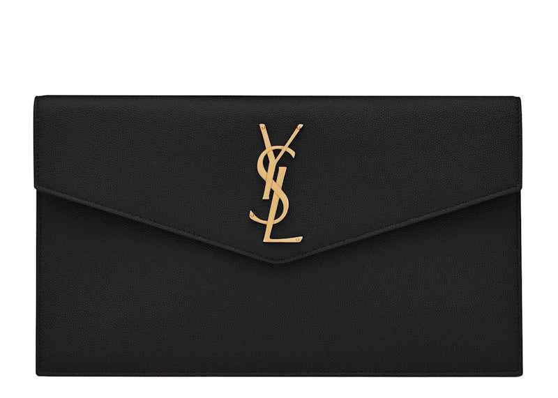 Saint Laurent Uptown Pouch Grain de Poudre Black