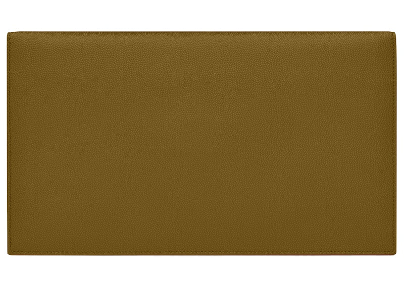 Saint Laurent Uptown Pouch Grain de Poudre Embossed Olive Green