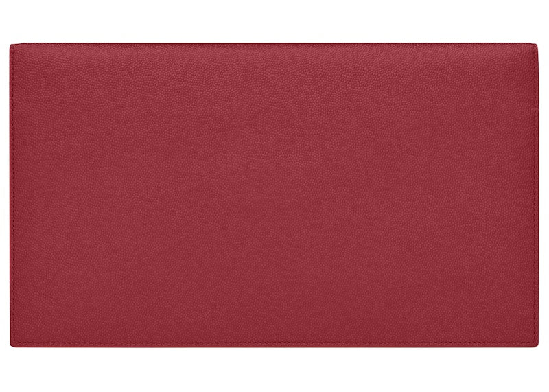 Saint Laurent Uptown Pouch Grain de Poudre Embossed Rouge Opyum