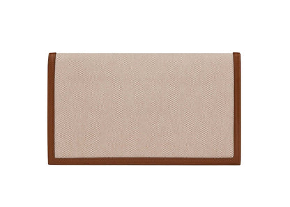 Saint Laurent Uptown Pouch In Canvas and Smooth Leather Natural Beige