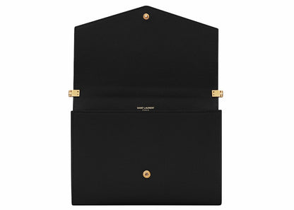 Saint Laurent Uptown Strap Bag Grain de Poudre Embossed Leather Mini Black
