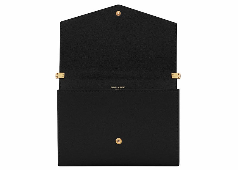 Saint Laurent Uptown Strap Bag Grain de Poudre Embossed Leather Mini Black