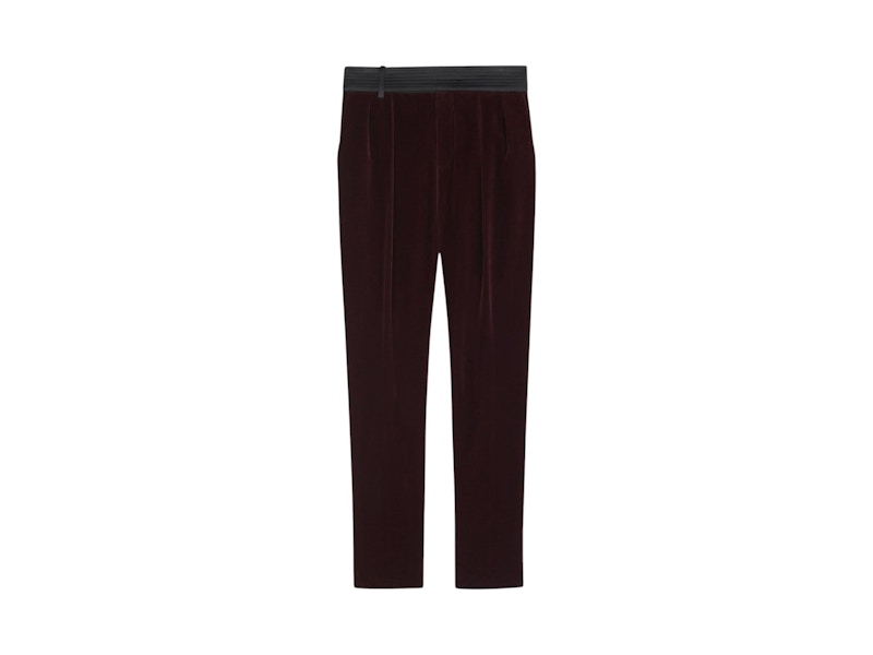 Saint Laurent Velvet Tailored Pants Black