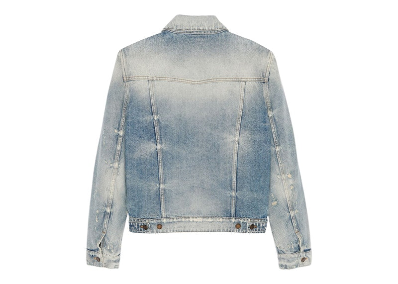 Saint Laurent Women's Boyfriend Denim Jacket Hilton Sky Blue