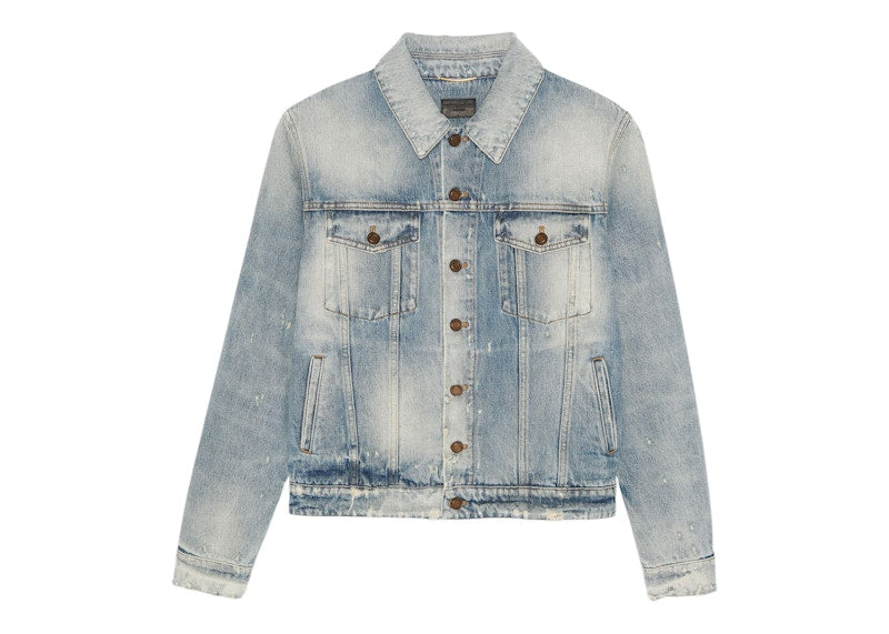 Saint Laurent Women's Boyfriend Denim Jacket Hilton Sky Blue