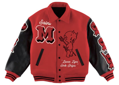 Saint Mxxxxxx Devil Varsity Jacket Red