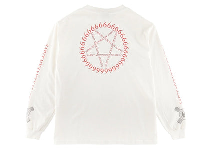 Saint Mxxxxxx Eye Ball L/S T-Shirt Vintage White