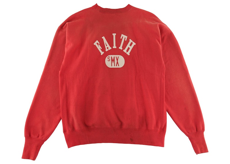 Saint Mxxxxxx Faith Crewneck Sweatshirt Red