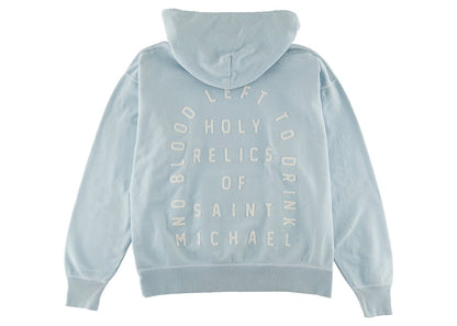 Saint Mxxxxxx Felt Hoodie Vintage Blue