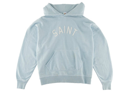 Saint Mxxxxxx Felt Hoodie Vintage Blue