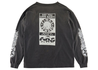 Saint Mxxxxxx Fire Baby L/S Tee Vintage Black