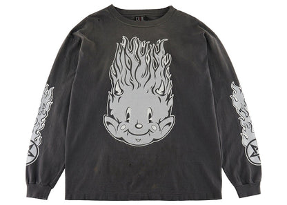 Saint Mxxxxxx Fire Baby L/S Tee Vintage Black