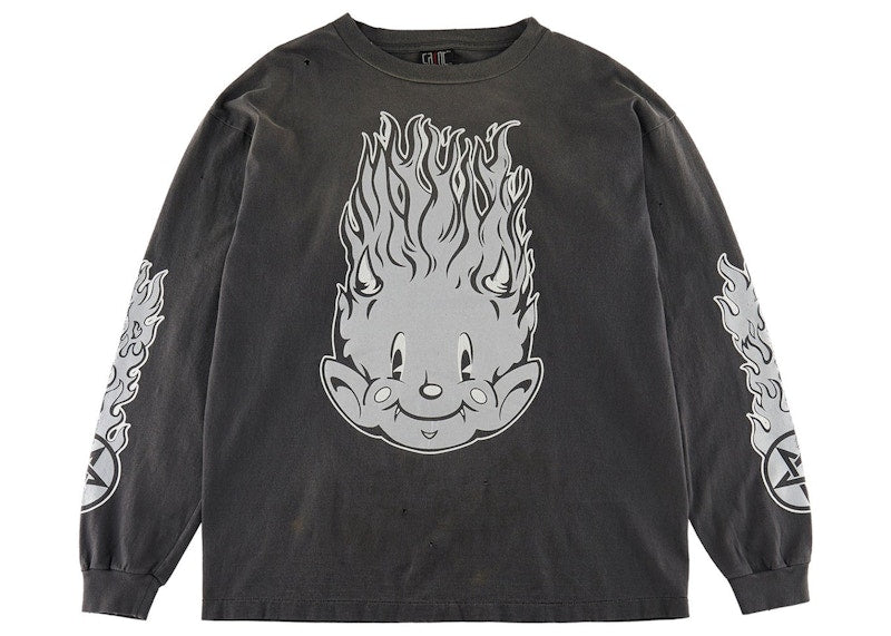 Saint Mxxxxxx Fire Baby L/S Tee Vintage Black