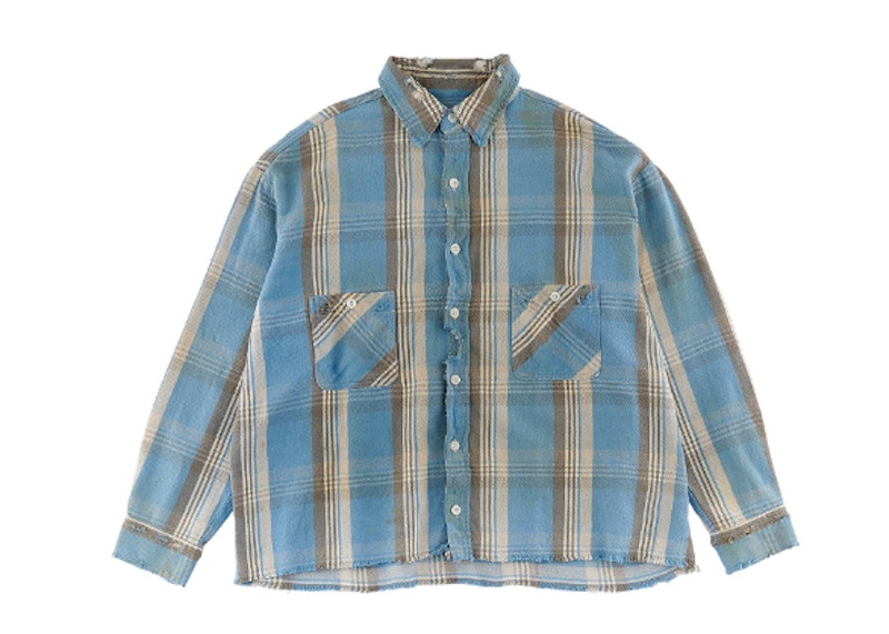 Saint Mxxxxxx Flannel Check Shirt Blue