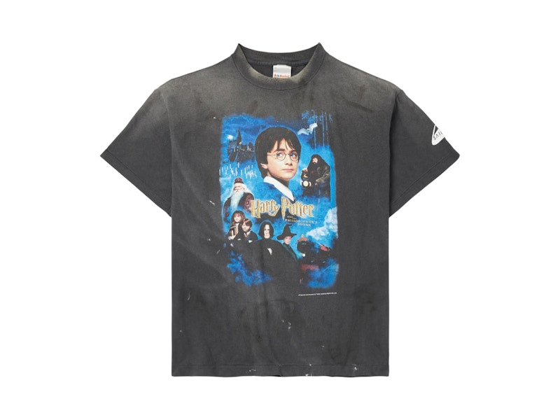 Saint Mxxxxxx Harry Potter Philosopher Stone Printed Tee Black