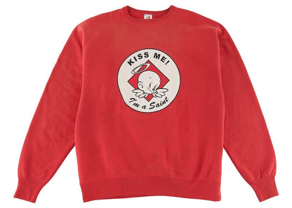 Saint Mxxxxxx Kiss Me Crewneck Sweatshirt Vintage Red