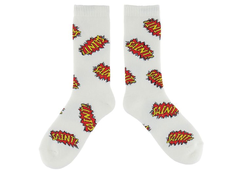 Saint Mxxxxxx Pow Socks White