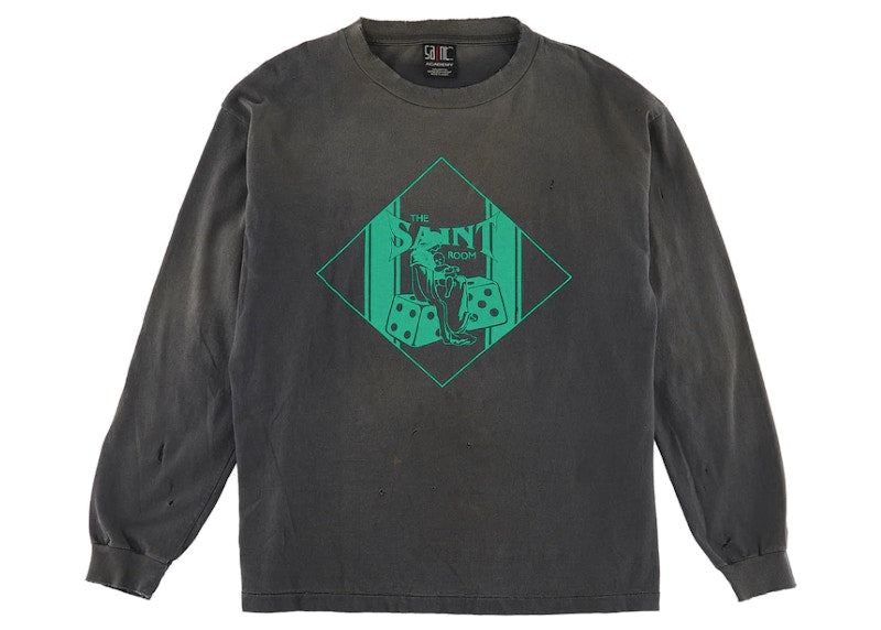Saint Mxxxxxx Saint Room Damaged L/S T-Shirt Vintage White
