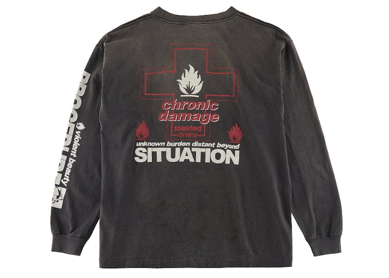 Saint Mxxxxxx Unknown L/S T-Shirt Vintage Black
