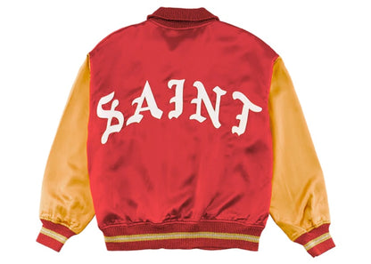 Saint Mxxxxxx Varsity Jacket Red Yellow