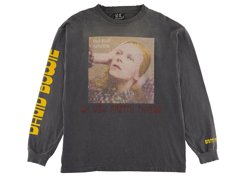 Saint Mxxxxxx x David Bowie Hunky L/S T-Shirt Faded Black