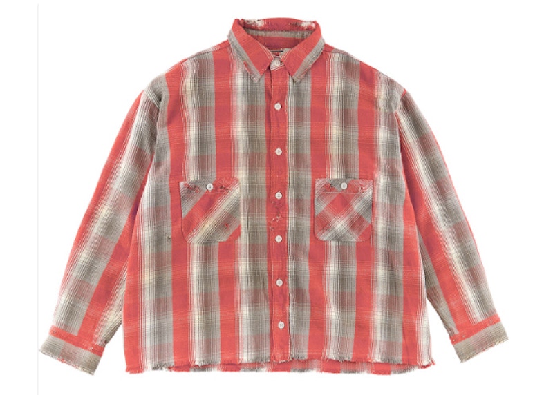 Saint Mxxxxxx x Shermer Academy Flannel Shirt Red