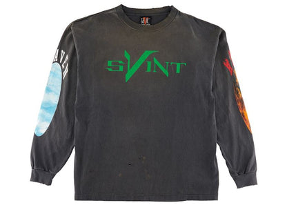 Saint Mxxxxxx x VLONE Skull L/S T-Shirt Vintage Black