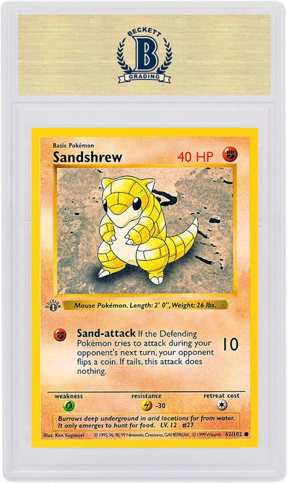 Sandshrew 1999 Pokemon TCG Base Set 1st Edition #62/102 (PSA or BGS Graded)