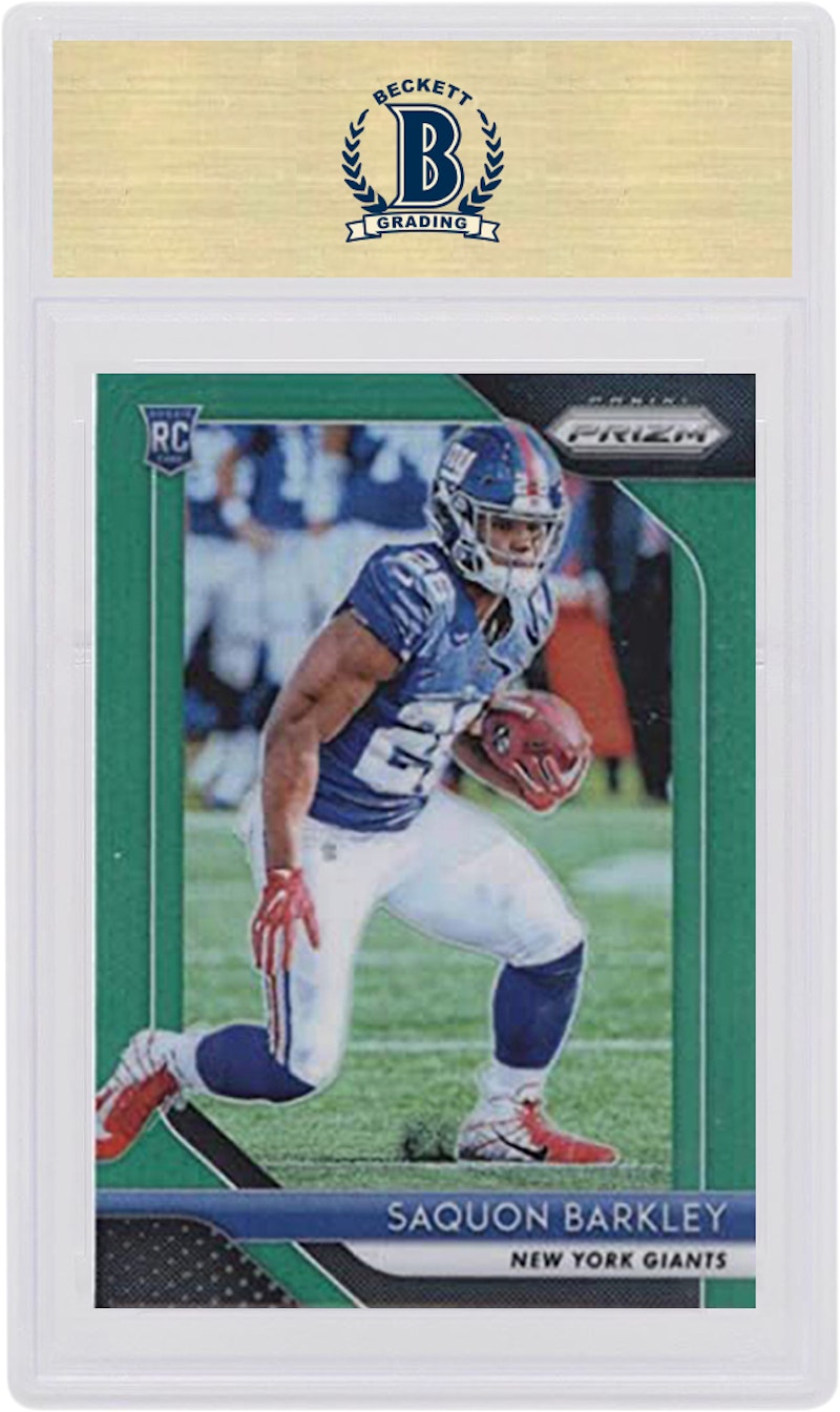 Saquon Barkely 2018 Panini Prizm Rookie Green #202 (PSA or BGS Graded)