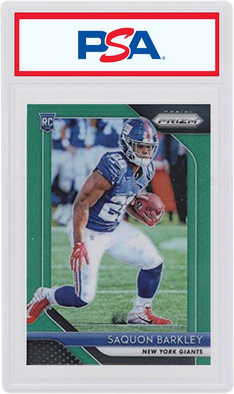 Saquon Barkely 2018 Panini Prizm Rookie Green #202 (PSA or BGS Graded)