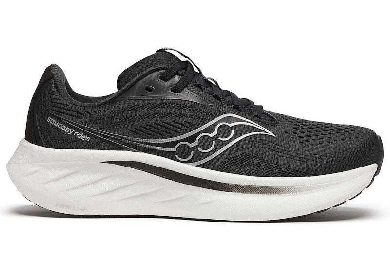 Saucony Ride 18 Black White (Women's)