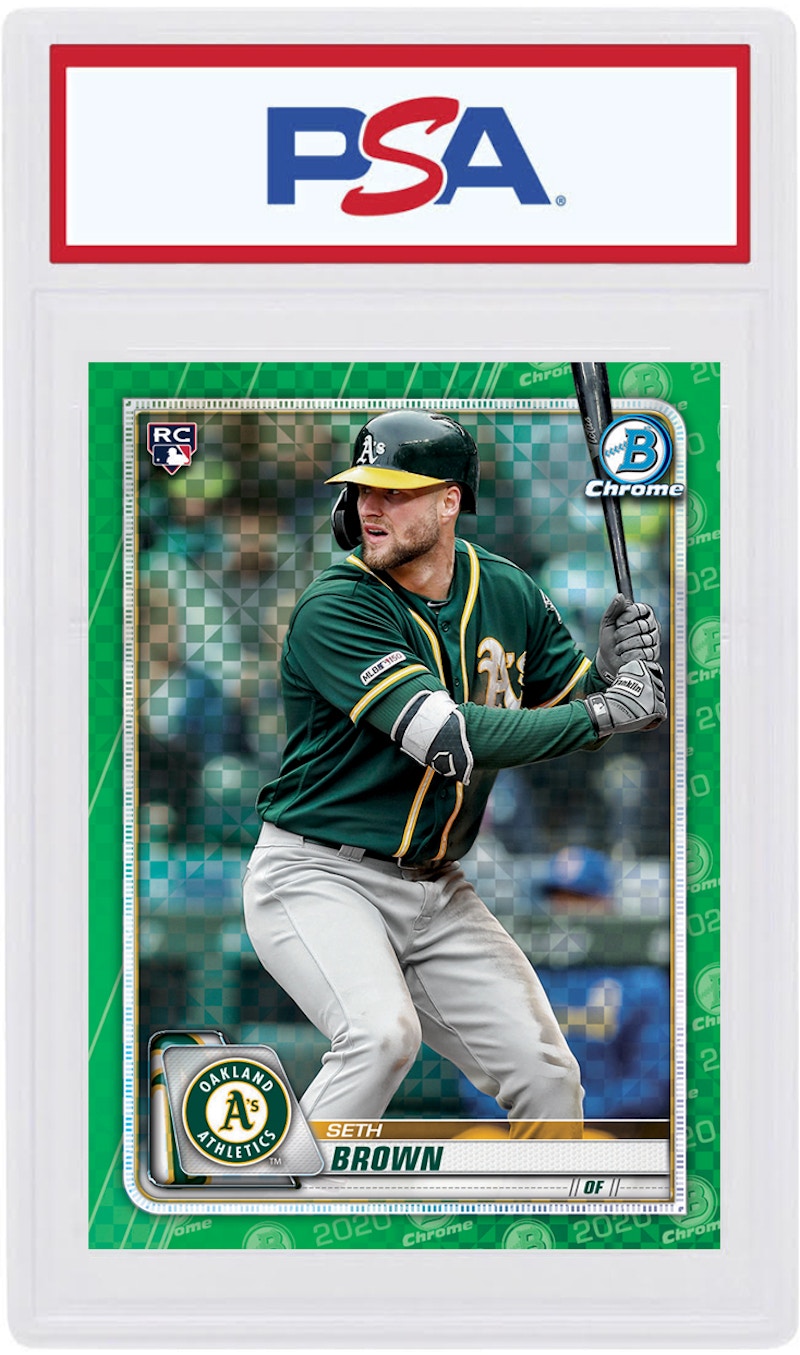 Seth Brown 2020 Bowman Chrome X Rookie Green X-Fractor /31 #63 (PSA or BGS Graded)
