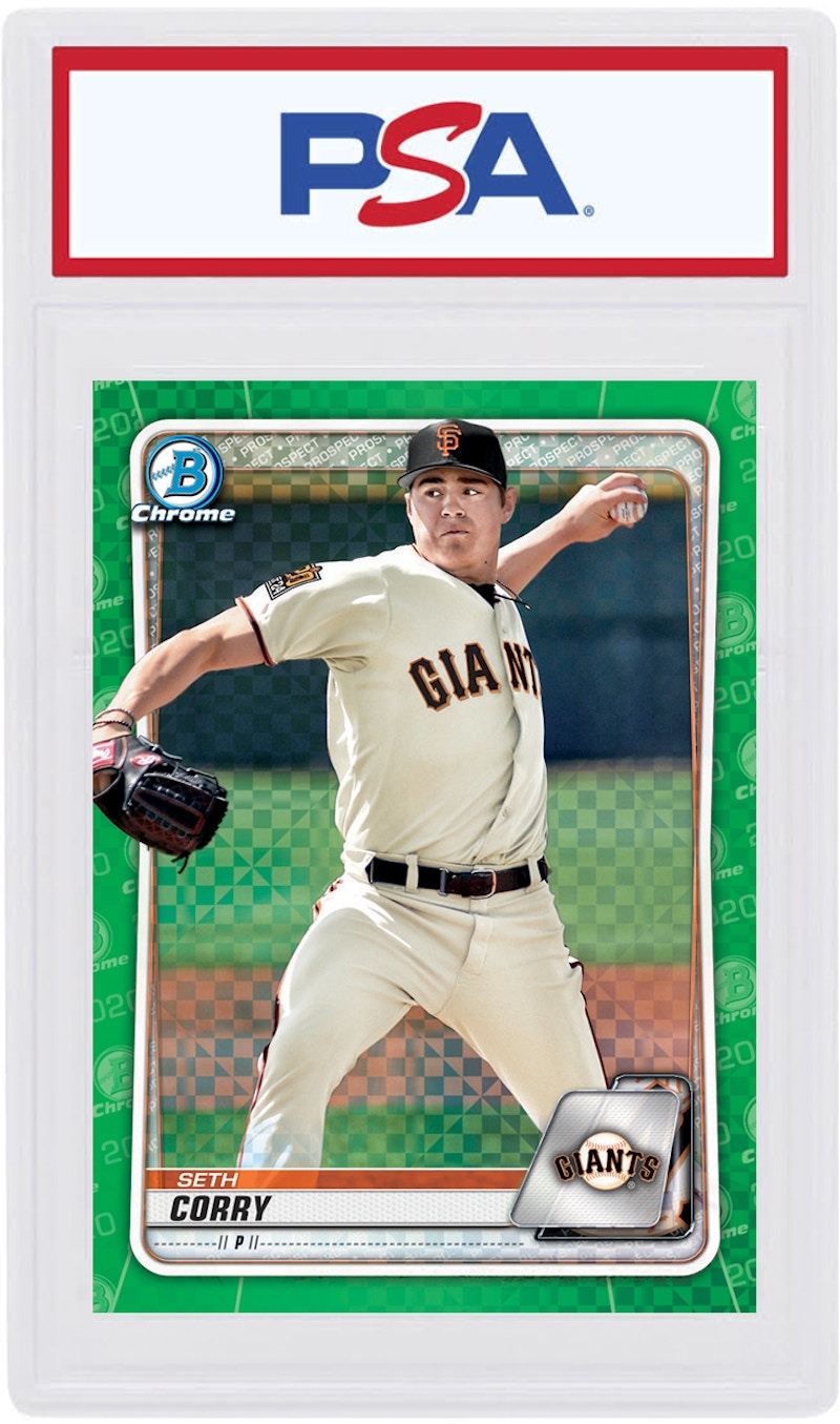 Seth Corry 2020 Bowman Chrome X Green X-Fractor /31 #BCP-242 (PSA or BGS Graded)