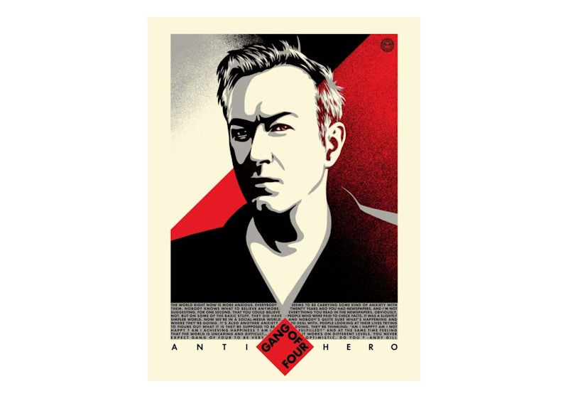 Shepard Fairey Andy Gill Anti Hero Print Red (Signed, Edition of 400)
