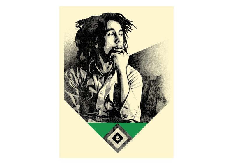 Shepard Fairey Bob Marley Catch A Fire Print Green (Signed, Edition of 200)