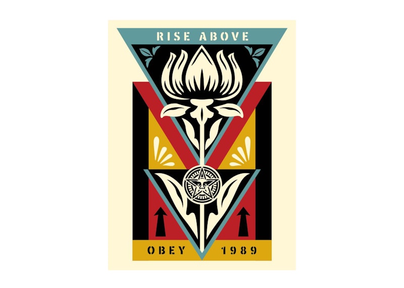 Shepard Fairey Deco Flower Print Black (Signed, Edition of 400)
