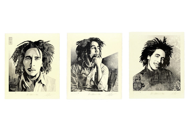 Shepard Fairey Confrontation, Soul Rebel, Lively Up Set of 3 Prints x Dennis Morris (Signed, Edition of 450)