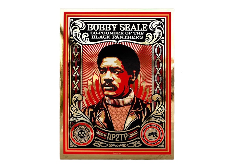Shepard Fairey Educate to Liberate Gold Foil Print (Signed, Edition of 200)