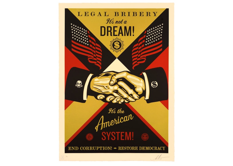 Shepard Fairey End Corruption Print (Signed, Edition of 89)