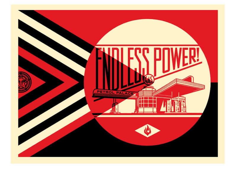 Shepard Fairey Endless Power Petrol Palace Print Red (Signed, Edition of 350)