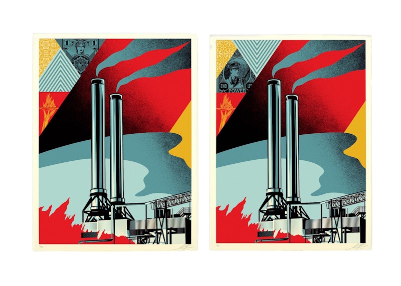 Shepard Fairey Factory Stacks (Earth First) & Factory Stacks (Endless Power) Print Set (Signed, Edition of TBD)
