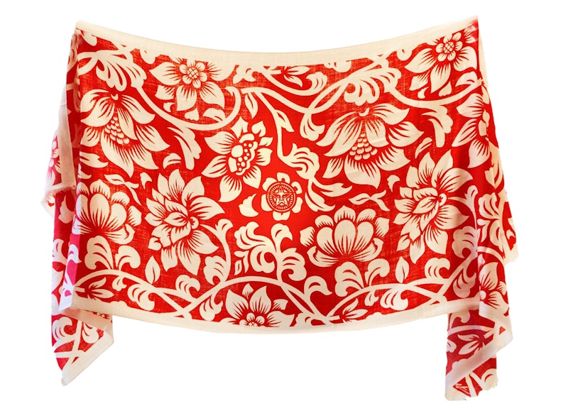 Shepard Fairey Floral Takeover Scarf Red