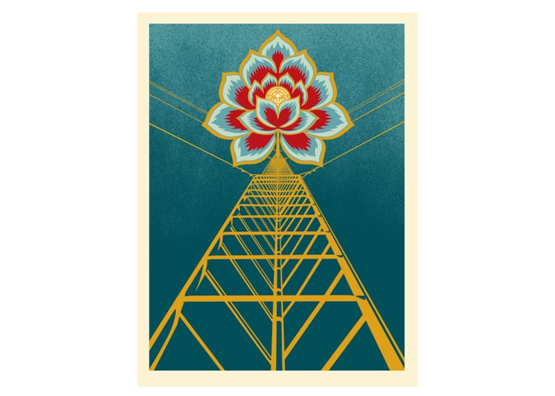 Shepard Fairey Flower Power Print Blue (Signed, Edition of 375)