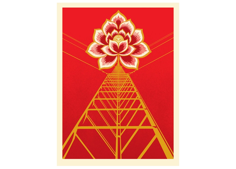 Shepard Fairey Flower Power Print Red (Signed, Edition of 375)