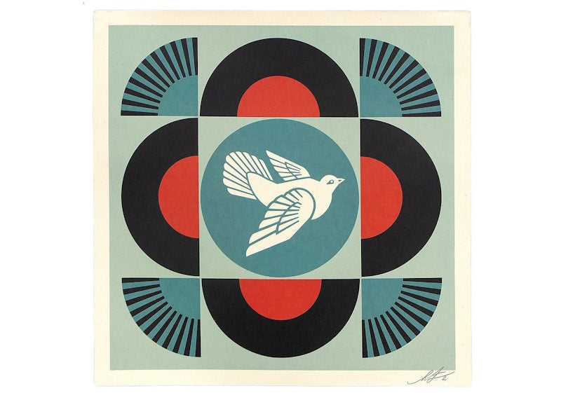 Shepard Fairey Geometric Dove Print (Signed, Open Edition) Black