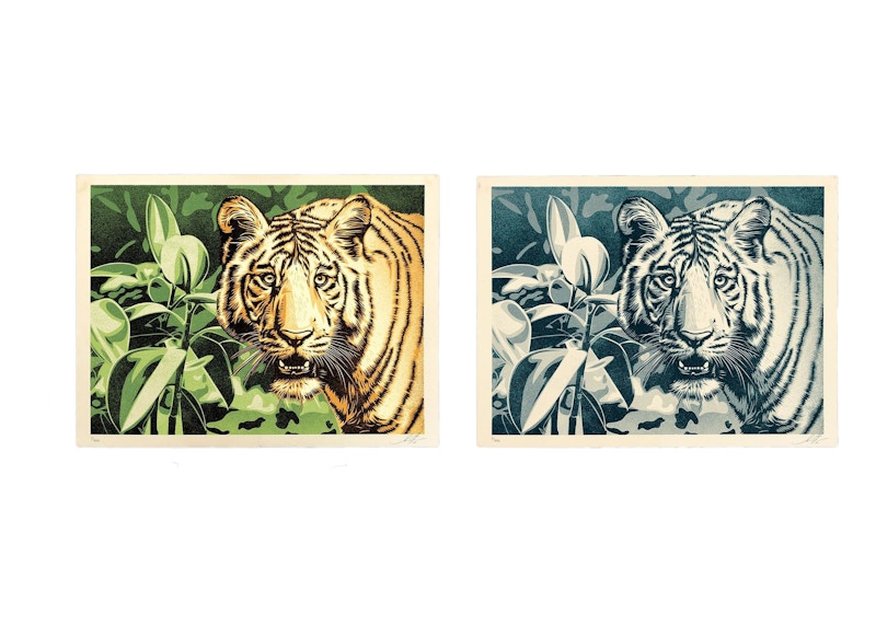 Shepard Fairey Grace and Power Under Pressure Print Set (Signed, Edition of 300) Blue & Green