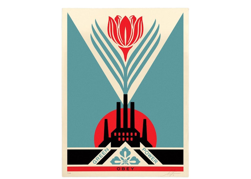 Shepard Fairey Green Power Print (Signed, Edition of 350) Blue